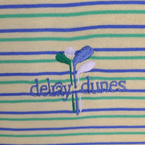 Polo Golf Ralph Lauren Polo Shirt Men's Large Yellow Pima Cotton Striped Soft - Picture 4 of 11